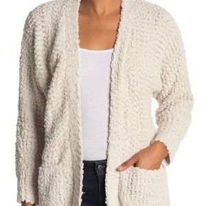 Bobeau Open front popcorn cardigan size M